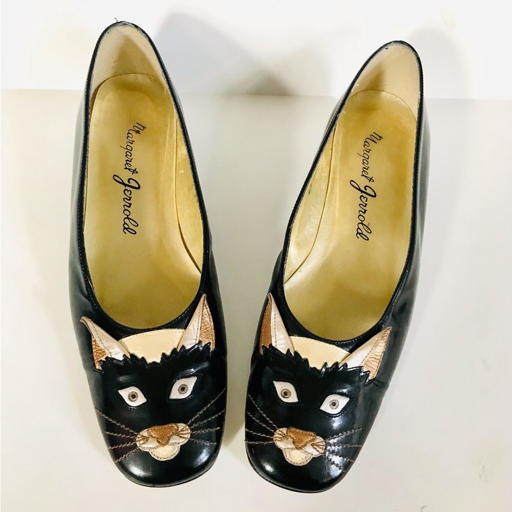 SOLD Do not purchase 🐈‍⬛ Meow! 80s Margaret Jerrold Cat Patent Leather Shoes 7 - Picture 2 of 6